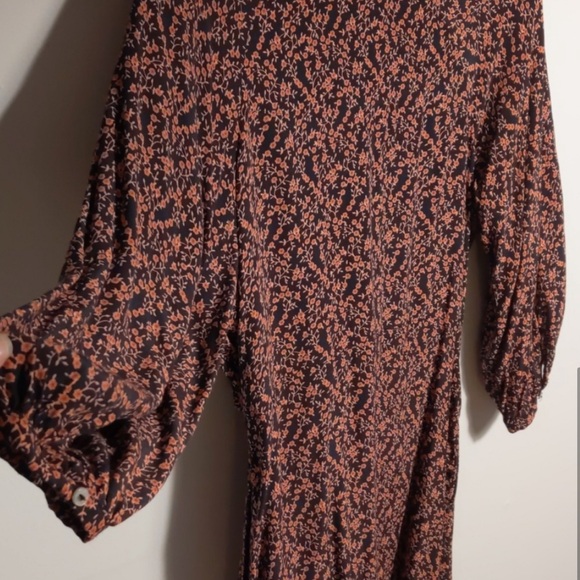 Free People Black Floral Tunic Top / Mini Dress / Wrap - Picture 11 of 14